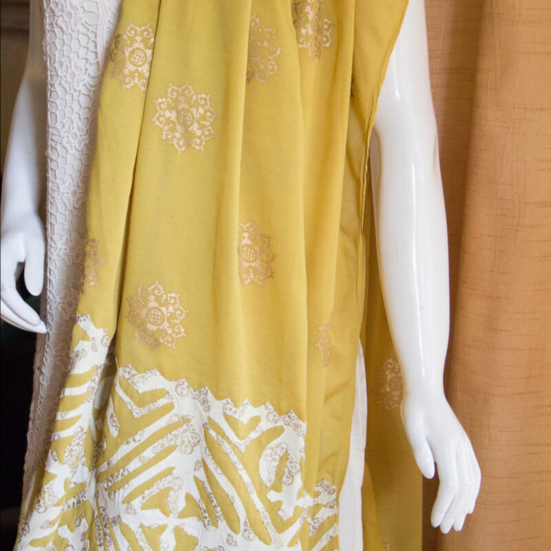 Yellow and White Rilli Dupatta
