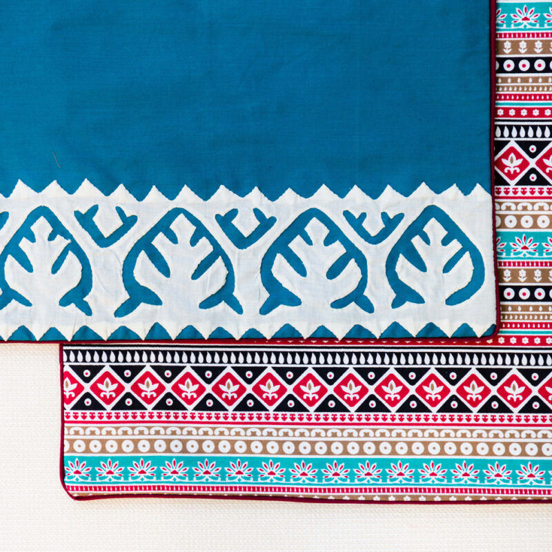 Firozi with White Rilli Mats