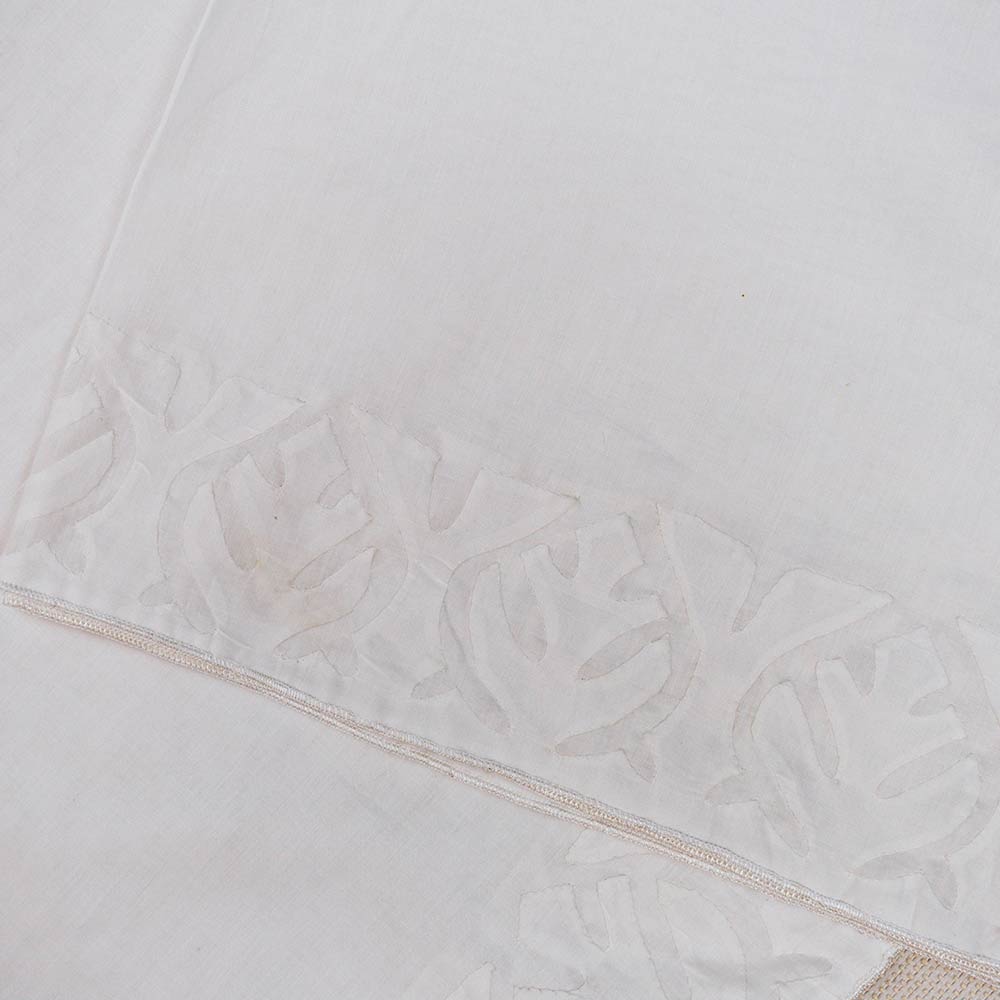 White with White Rilli Chaddar on Lawn