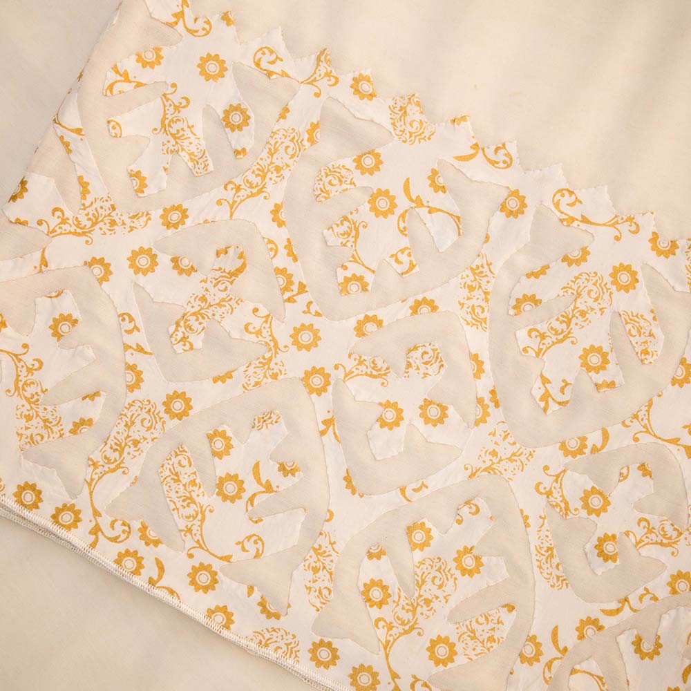 Cream with cream rilli on Swiss Voile