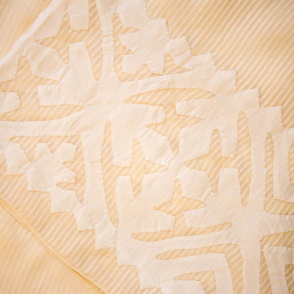 Cream silk scarf with cream rilli