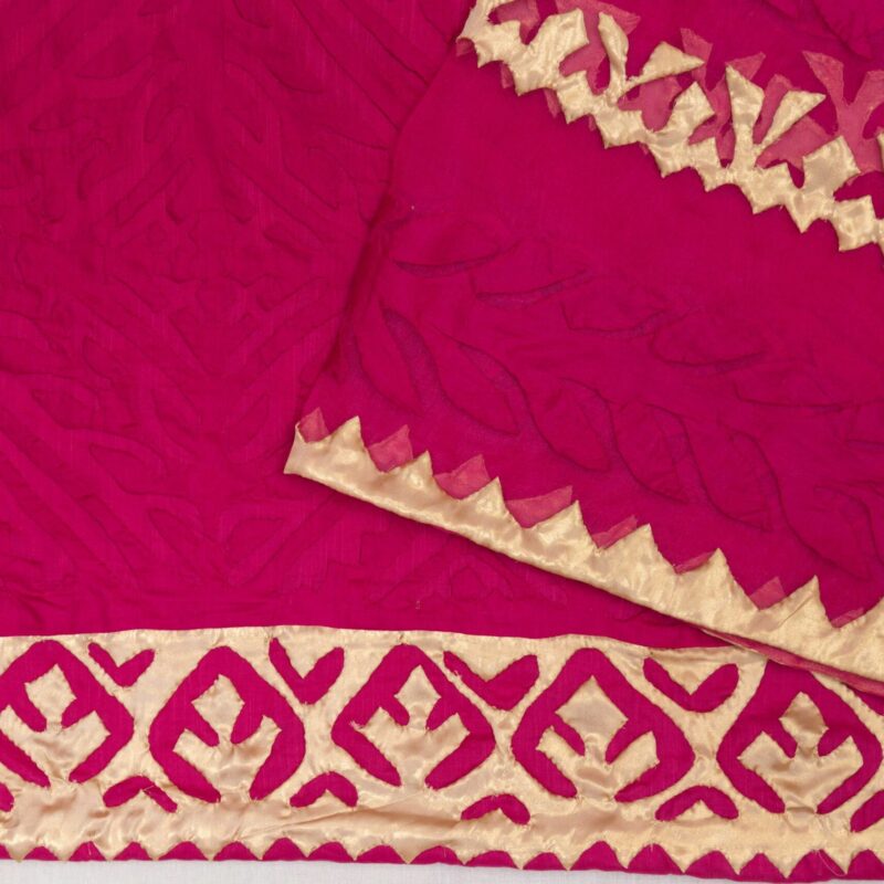 shocking pink with gold