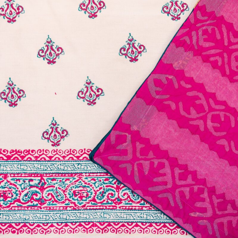 cream with magenta dupatta